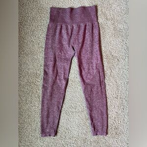 Like new - QOQ - Seamless Leggings High Waist Gym Running Yoga Pants - Burgundy
